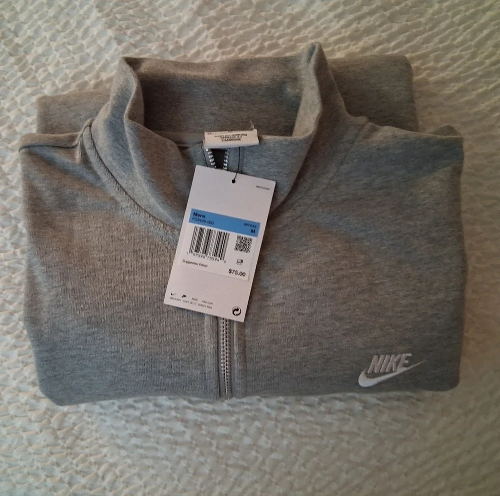 Nike Sportswear Club Full Zip Sweatshirt Mens Grey FQ3426-063